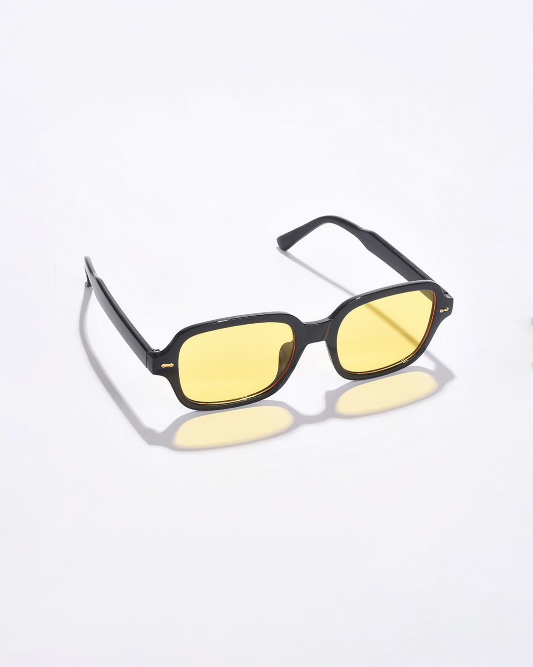 Shop Women's Yellow Rectangle Polarised Lens Sunglasses-Back