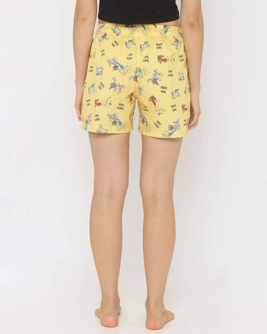 Shop Women's Yellow Regular Fit Printed Boxer-Back