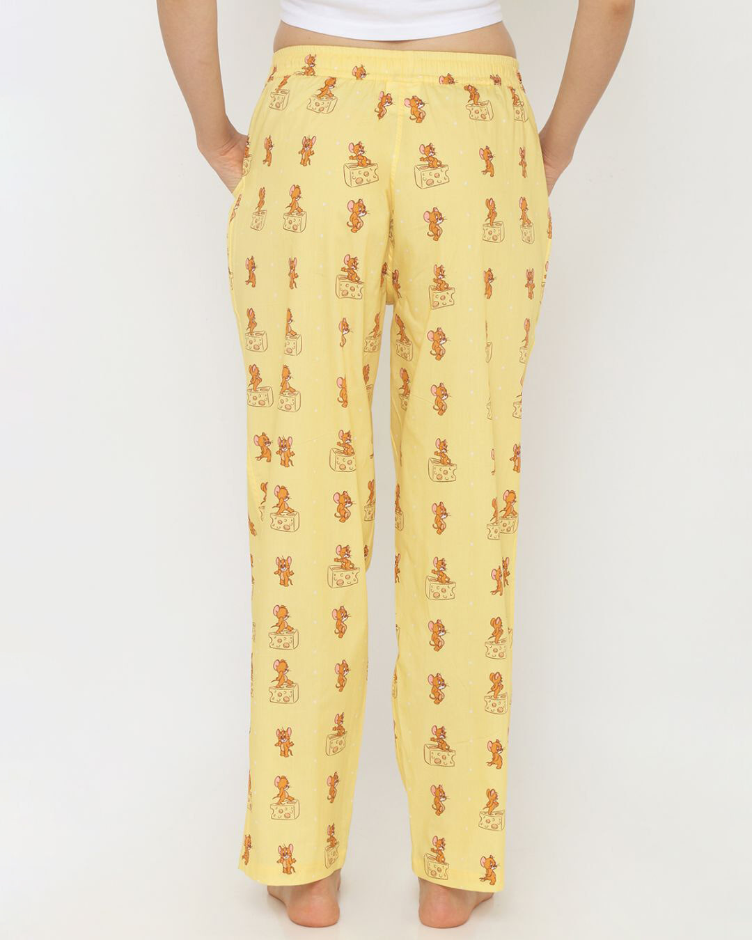 Shop Women's Yellow All Over Printed Printed Pyjamas-Back