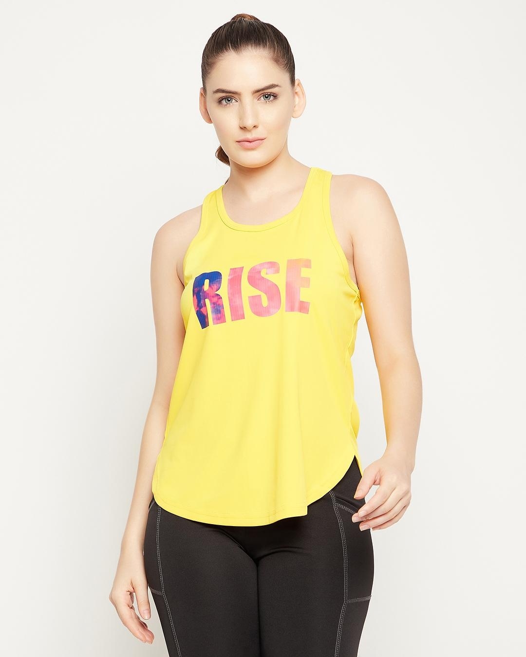 Buy Women's Yellow Rise Typography Tank Top for Women Yellow Online at ...