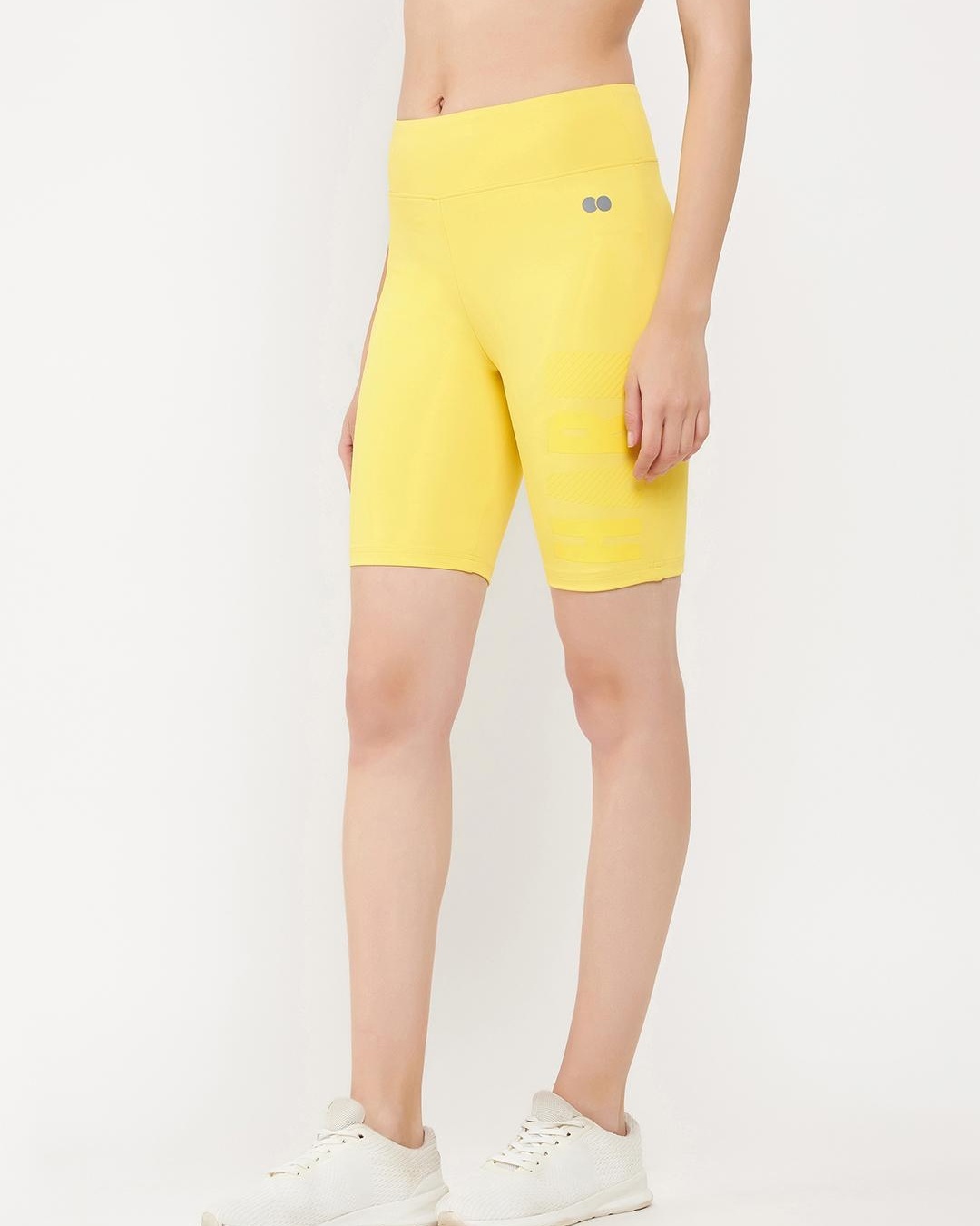 Shop Women's Yellow Slim Fit Activewear Shorts-Back