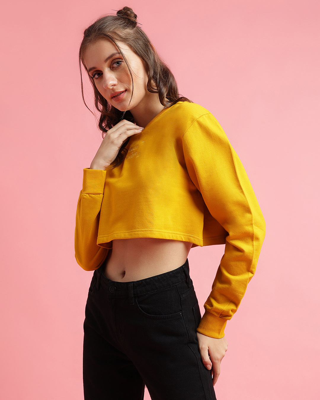 Shop Women's Yellow Sweatshirt-Back