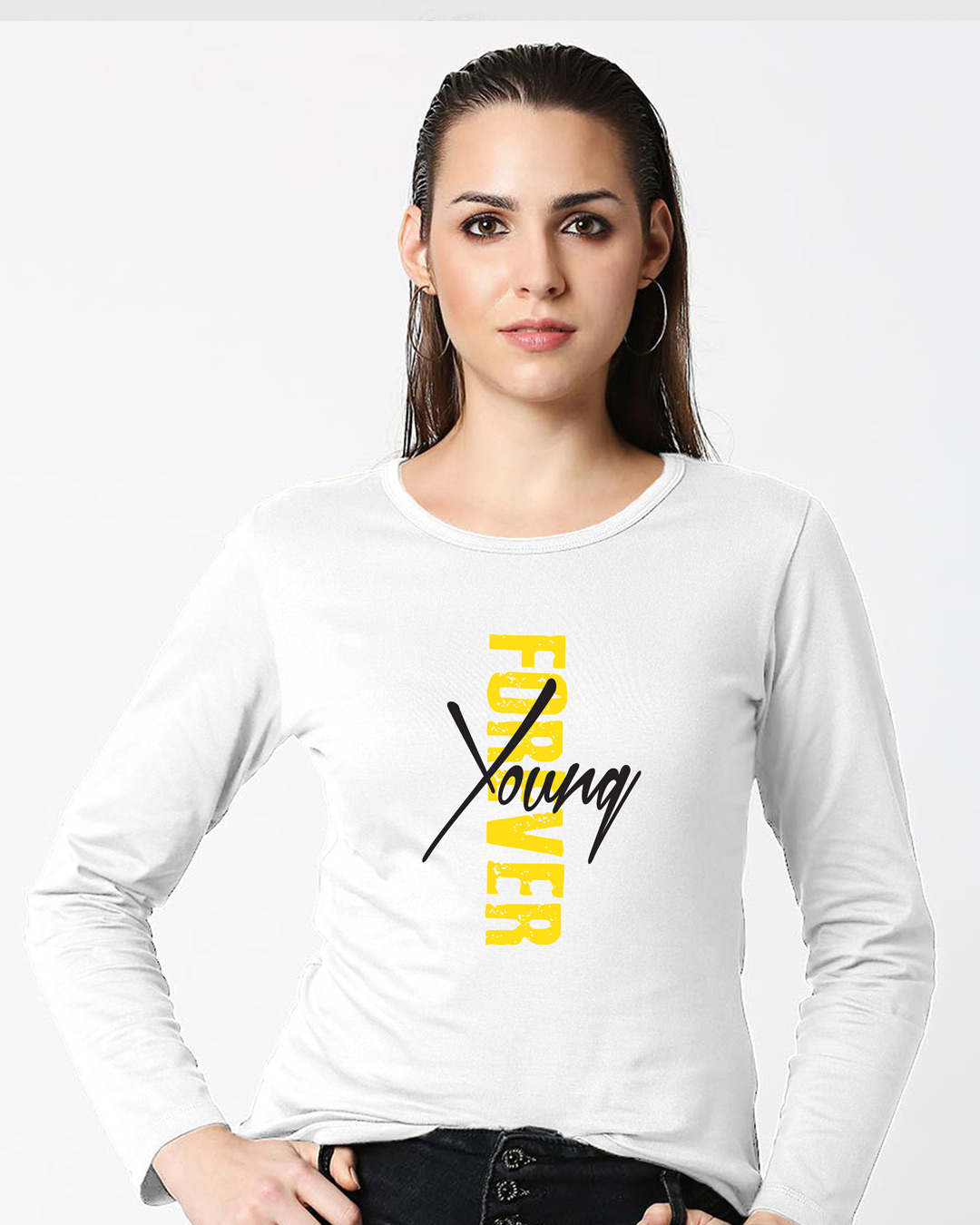 Shop Women's Young Forever Full Sleeves T-shirt-Back