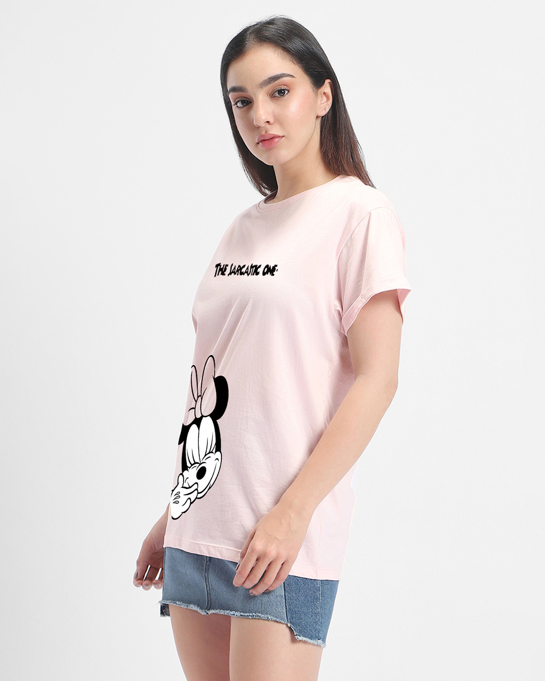 Shop Women's Pink Sarcastic One Graphic Printed Boyfriend T-shirt-Back