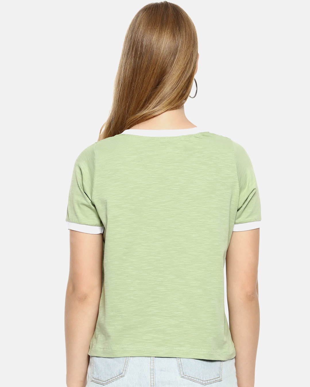 Shop Women Stylish Solid Half Sleeve Casual Top-Back