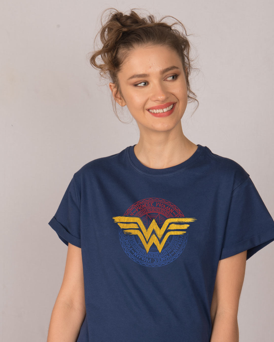 Wonder Woman Foil Logo Boyfriend T-Shirt (DCL)