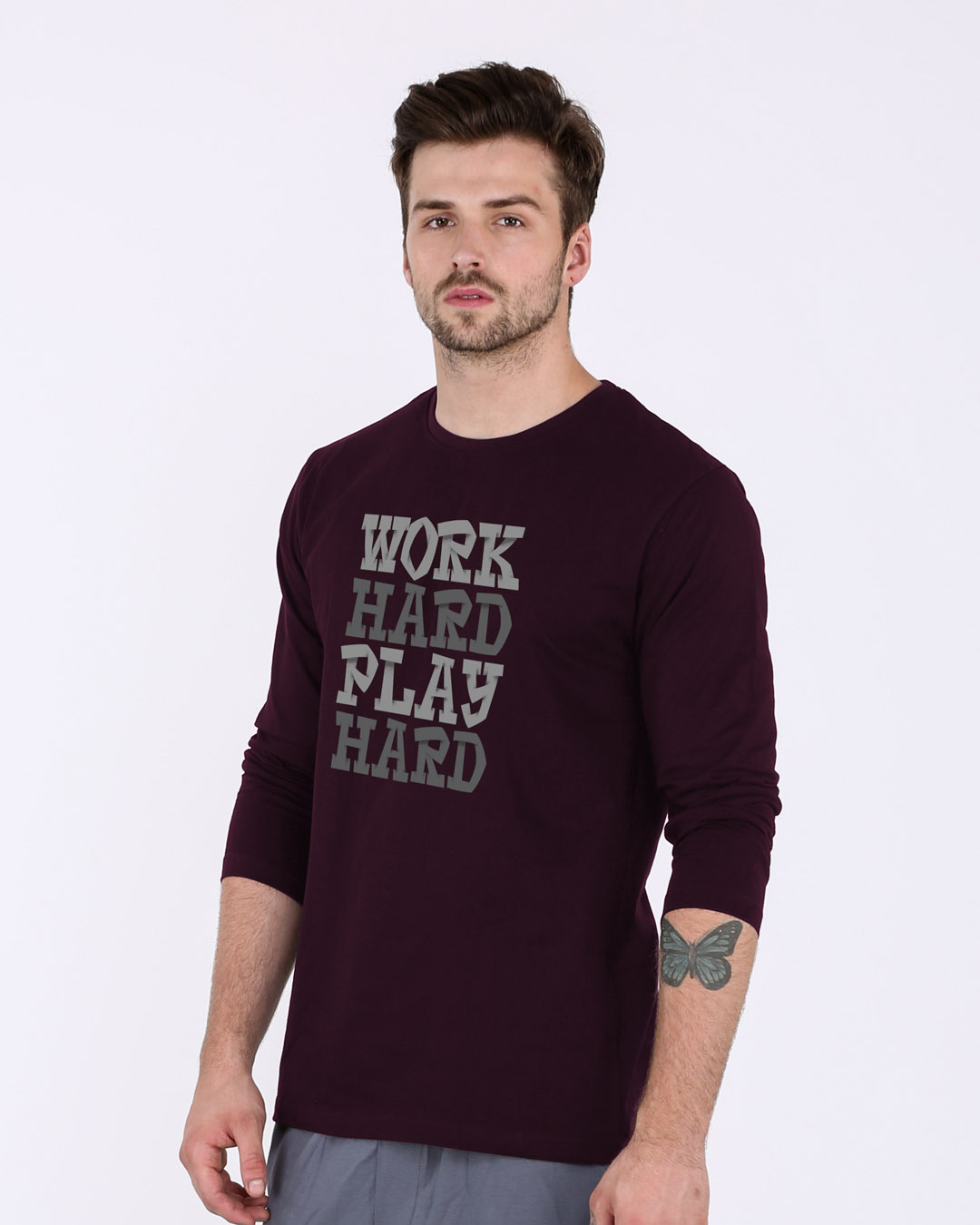 Shop Work And Play Full Sleeve T-Shirt-Back