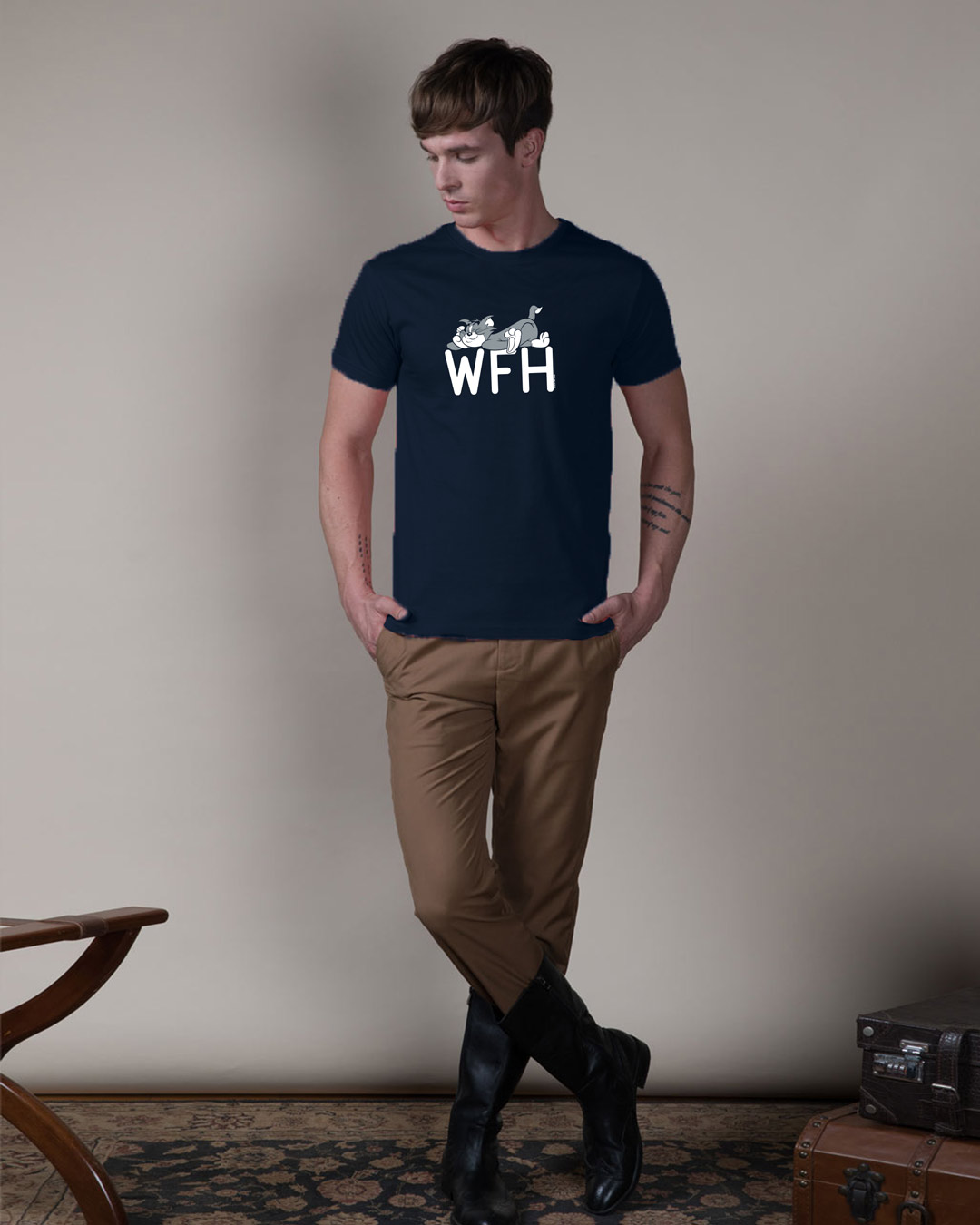 

Work From Home Chill Half Sleeve T-Shirt (TJL) Men' Printed T-Shirts Bewakoof.com, Blue