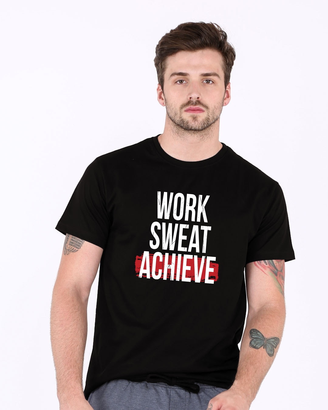 Shop Work Sweat Achieve Half Sleeve T-Shirt-Back