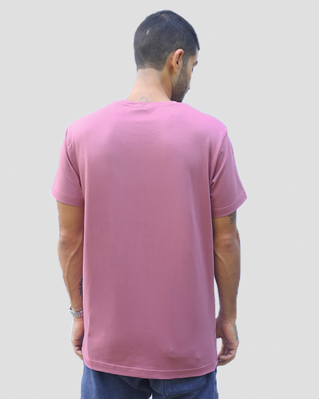 Shop World Peace Half Sleeve T-Shirt - Frosty Pink-Back