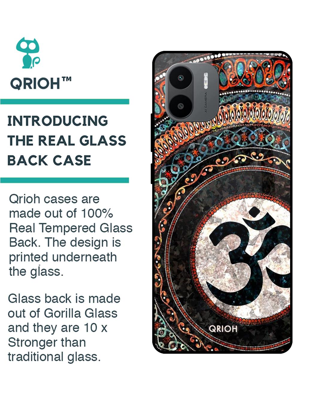 Shop Worship Printed Premium Glass Case for Redmi A1 (Shock Proof,Scratch Resistant)-Back