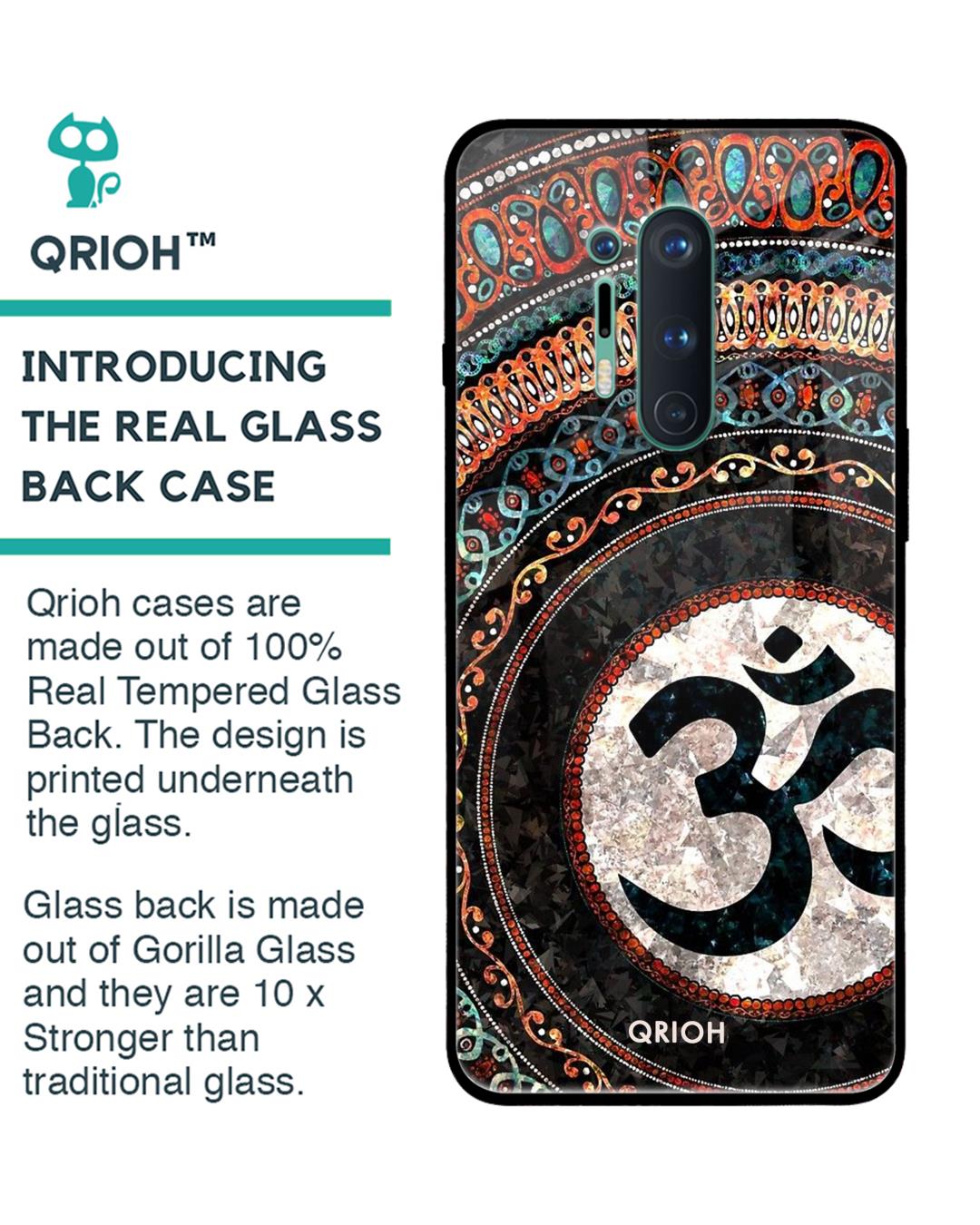 Shop Worship Printed Premium Glass Cover For OnePlus 8 Pro (Impact Resistant, Matte Finish)-Back