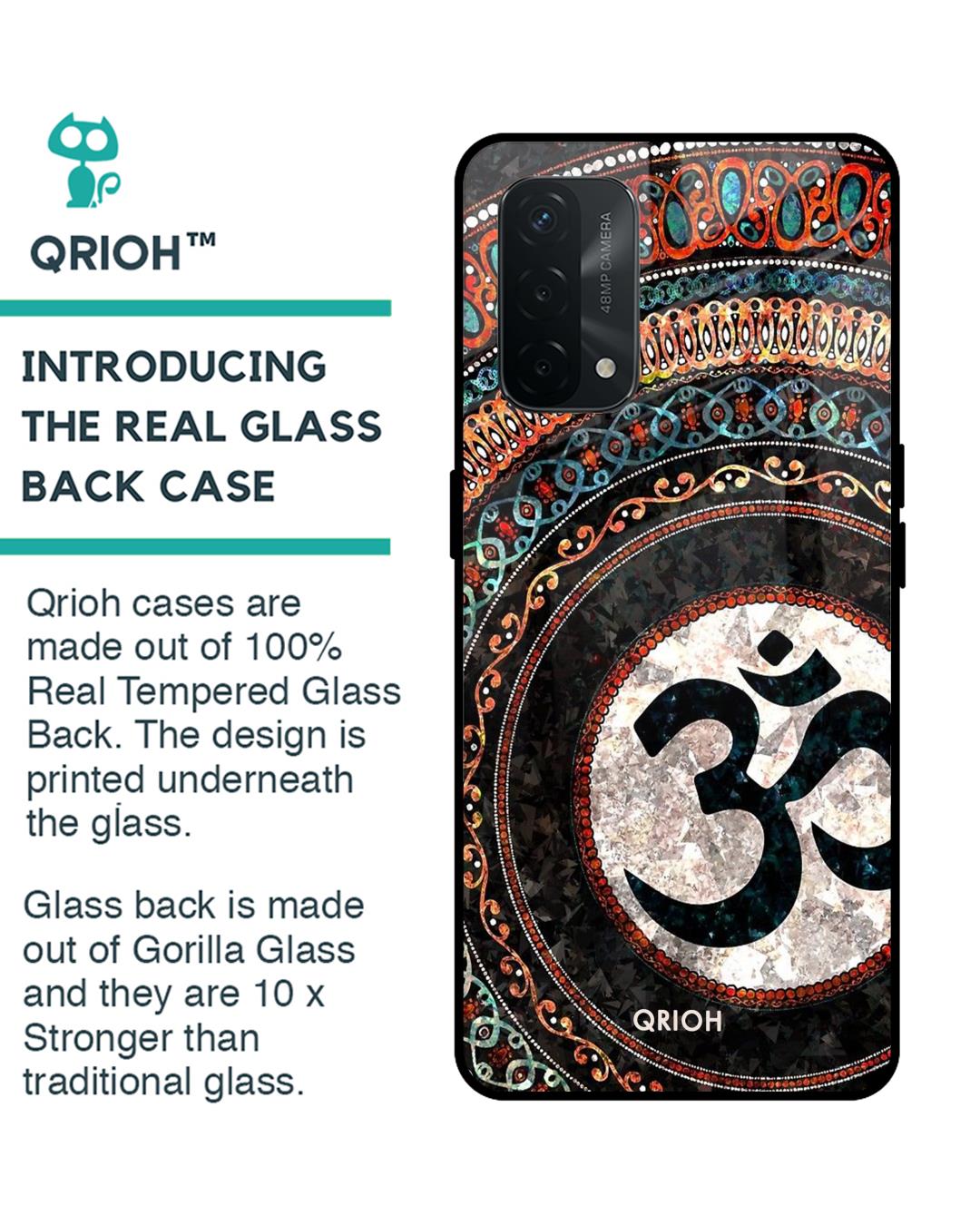Shop Worship Printed Premium Glass Cover For Oppo A74 (Impact Resistant, Matte Finish)-Back