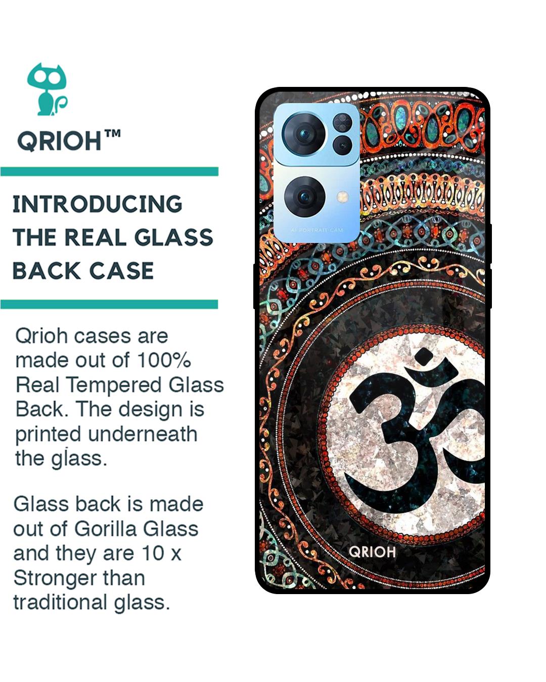 Shop Worship Printed Premium Glass Cover For Oppo Reno7 Pro 5G (Impact Resistant, Matte Finish)-Back