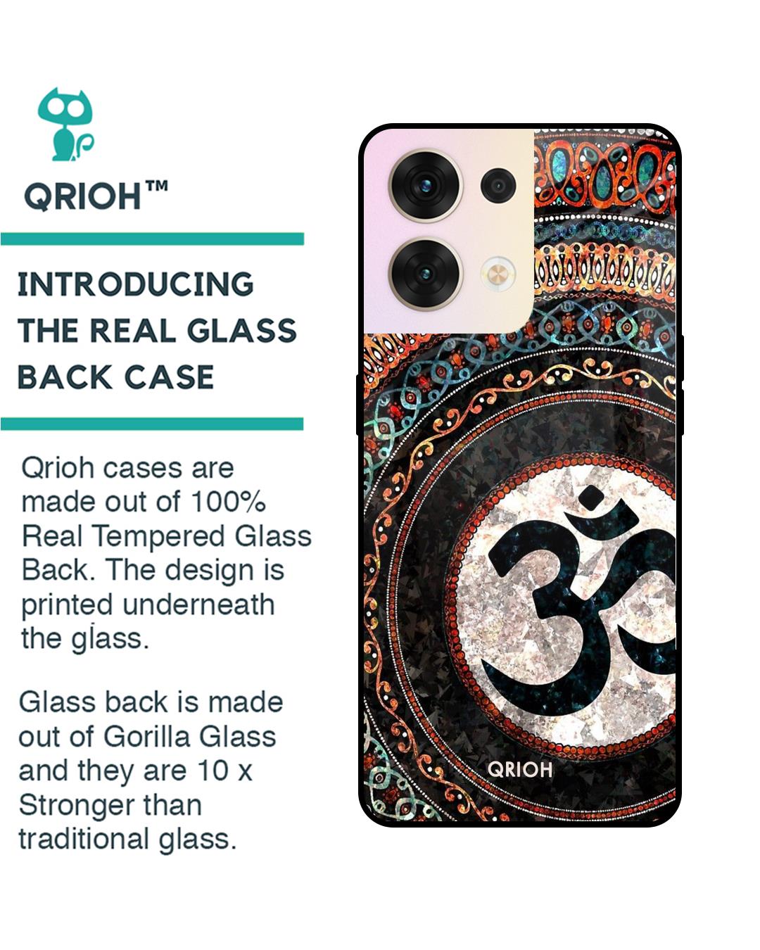 Shop Worship Printed Premium Glass Cover for Oppo Reno8 5G (Shock Proof, Scratch Resistant)-Back