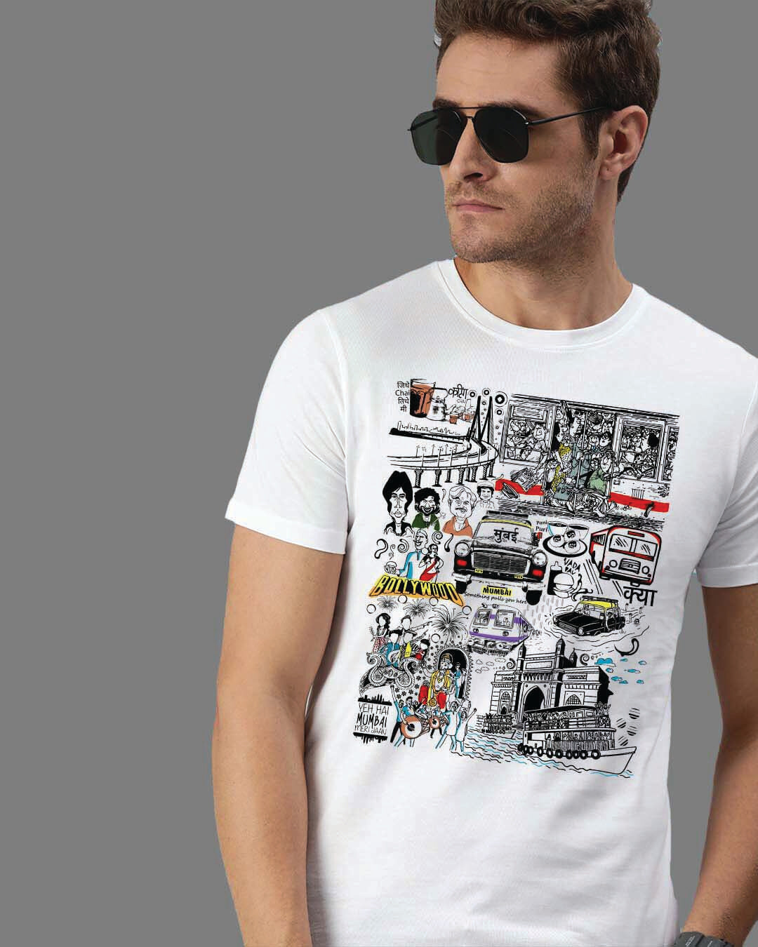 Buy Men's Aamchi Mumbai Travel Doodle 