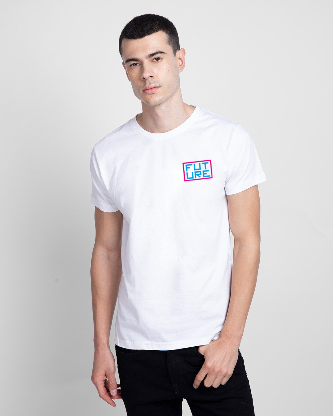 Shop Xoxo Future Half Sleeve T-Shirt White-Back