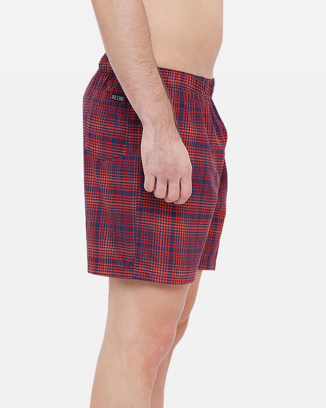 Shop Men's Checked Boxers Red & Blue-Back
