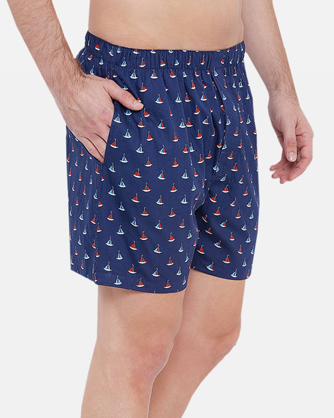 Shop Super Combed Cotton Printed Boxers For Men (Pack Of 1) Shell Boat-Back