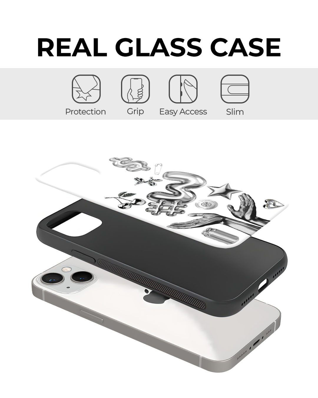 Shop Y2K Chrome Premium Glass Cover for Apple iPhone 12 Pro Max-Back