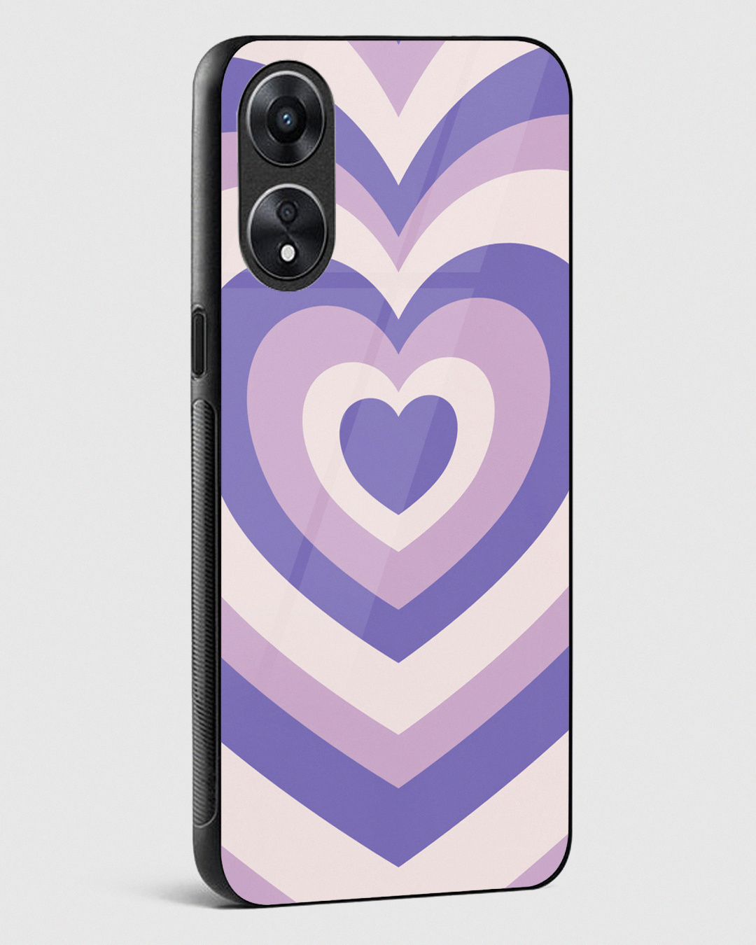 Shop Pastel Purple Retro Hearts Premium Glass Case for Oppo A78 5G-Back