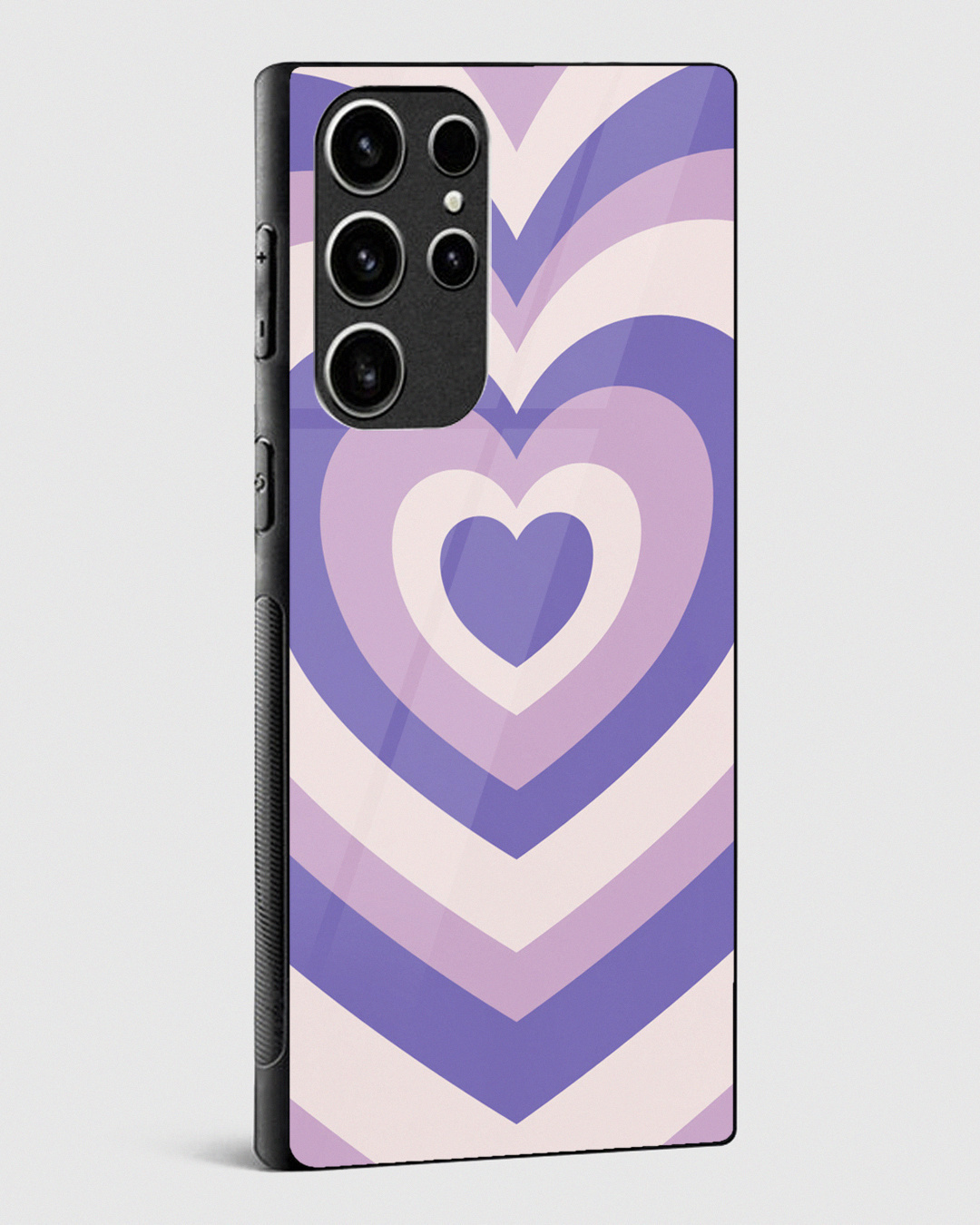 Shop Pastel Purple Retro Hearts Premium Glass Case for Samsung Galaxy S23 Ultra 5G-Back