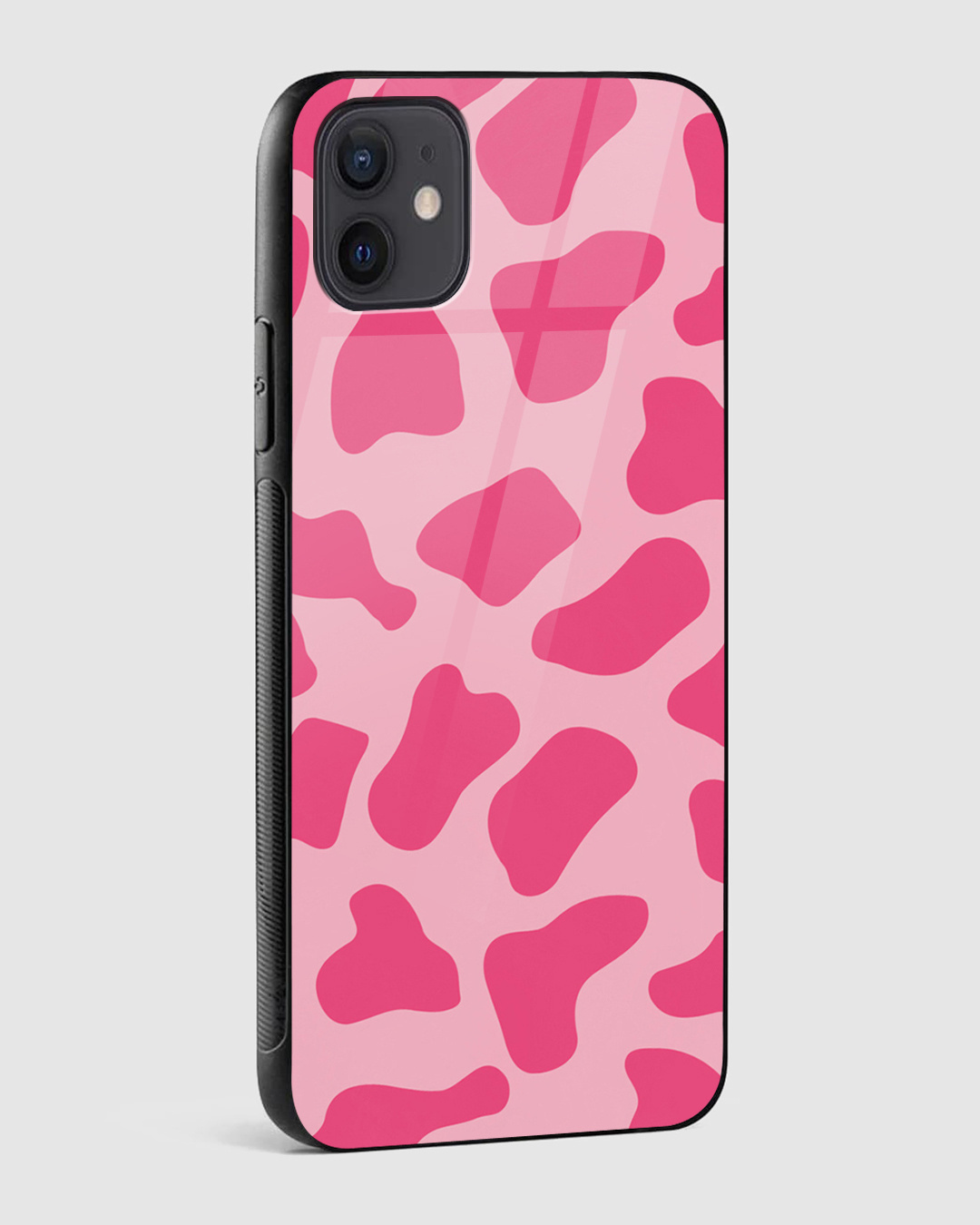 Shop Y2K Pink Cow Print Premium Glass Case for Apple iPhone 12-Back