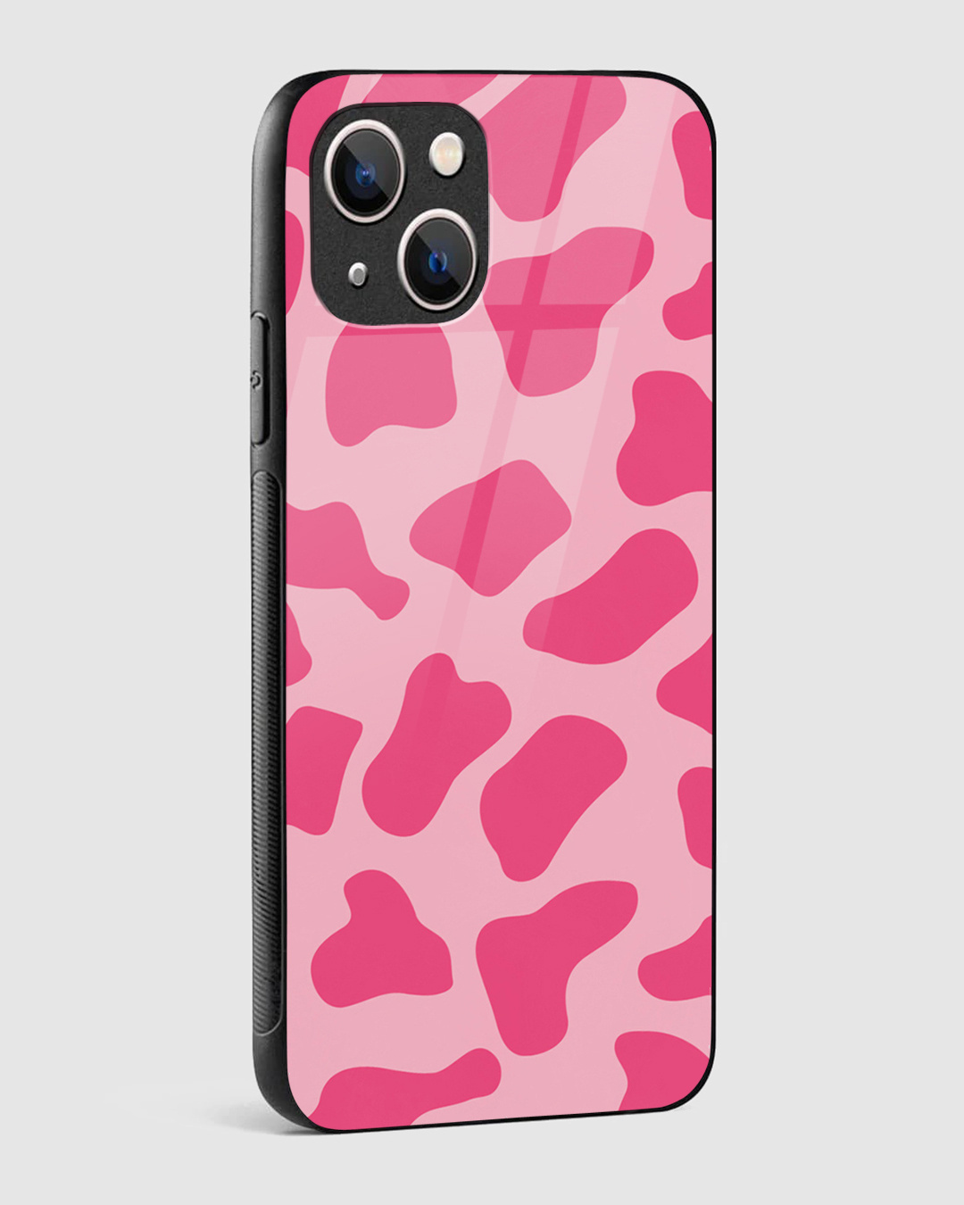 Shop Y2K Pink Cow Print Premium Glass Case for Apple iPhone 13-Back