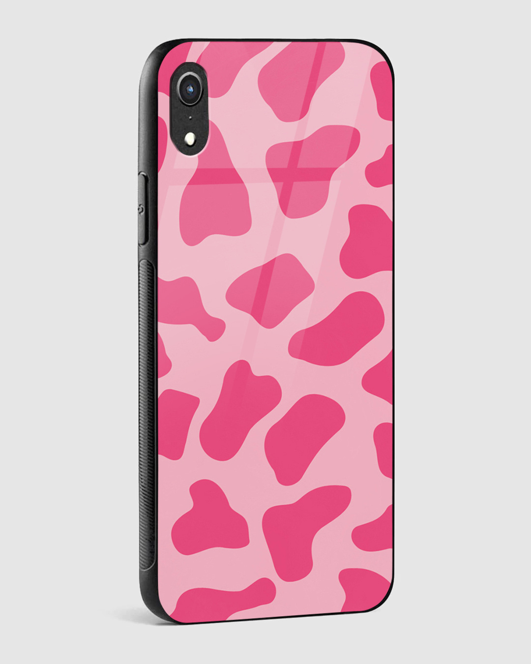Shop Y2K Pink Cow Print Premium Glass Case for Apple iPhone XR-Back
