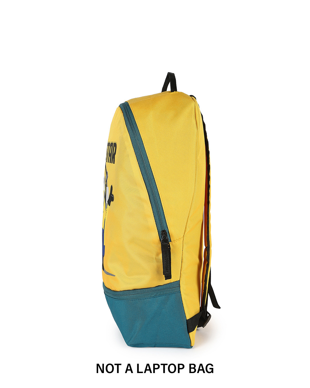Shop Yellow & Blue Rockstar Minion Printed Small Backpack-Back