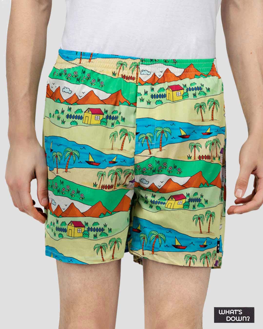 Buy What's Down | Yellow Childhood Scenery Boxer Shorts | Throwback ...