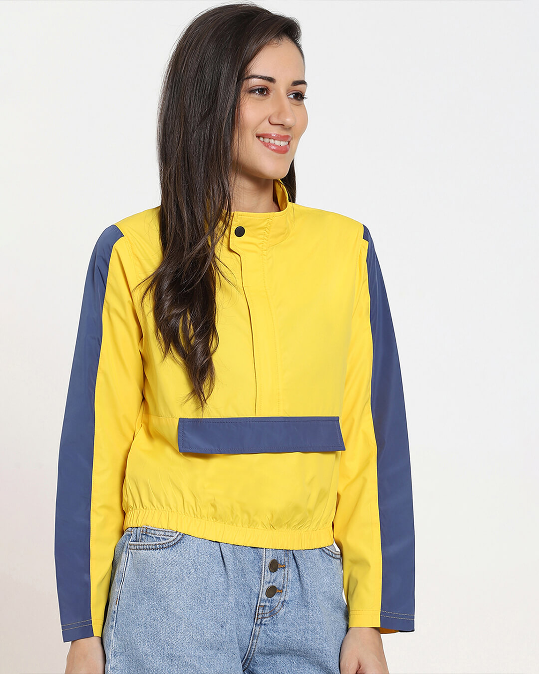 Shop Women's Yellow Windcheater Jacket-Back