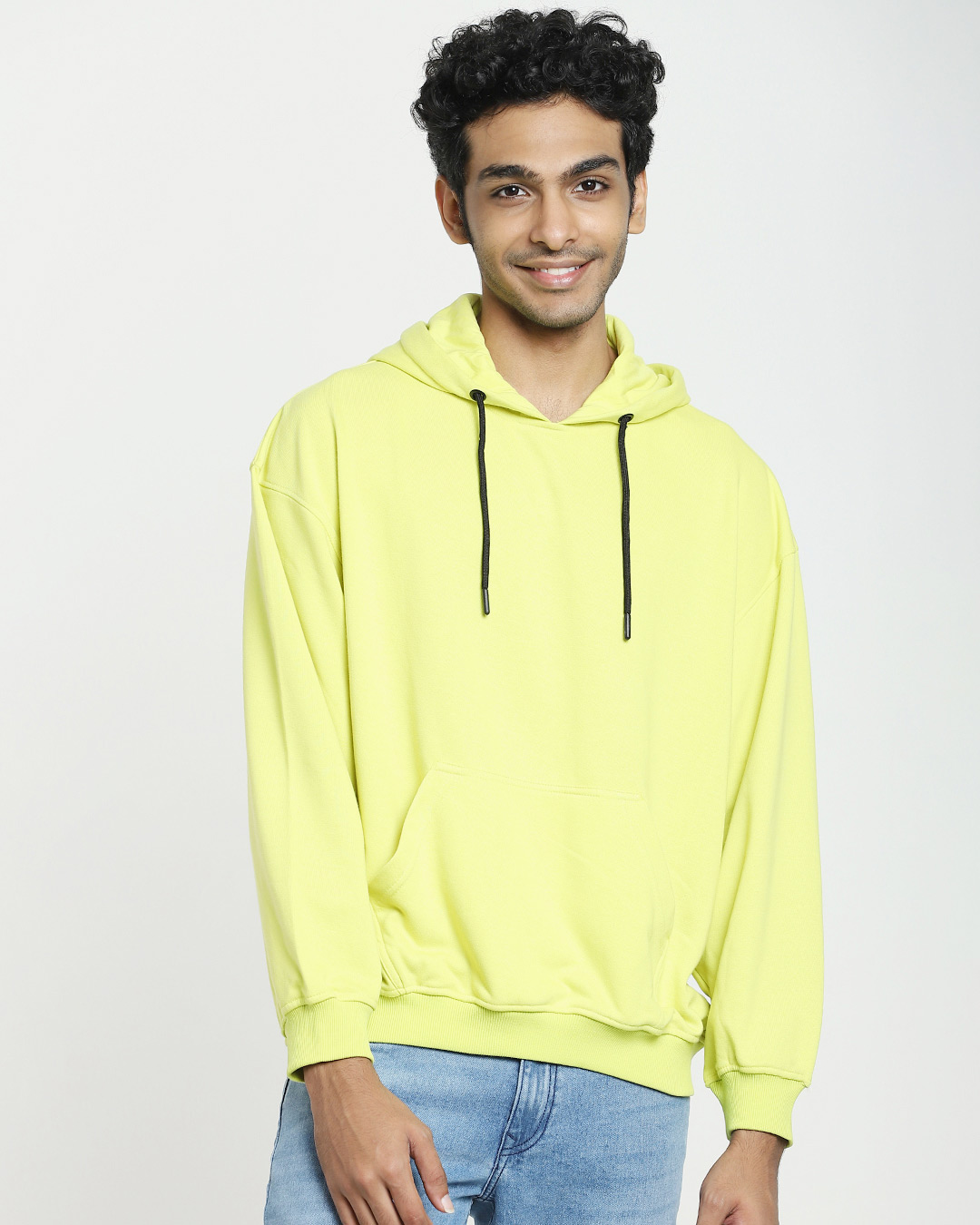 Shop Men's Yellow Plum Oversized Hoodie-Back