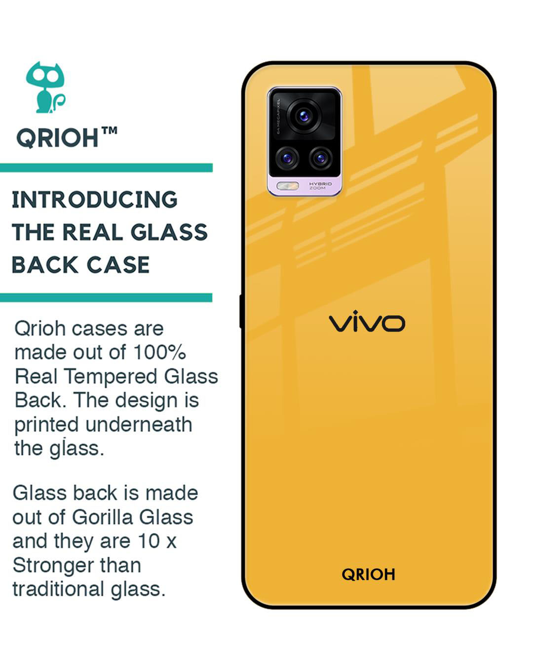 Shop Premium Glass Cover for Vivo V20 (Shock Proof, Lightweight)-Back