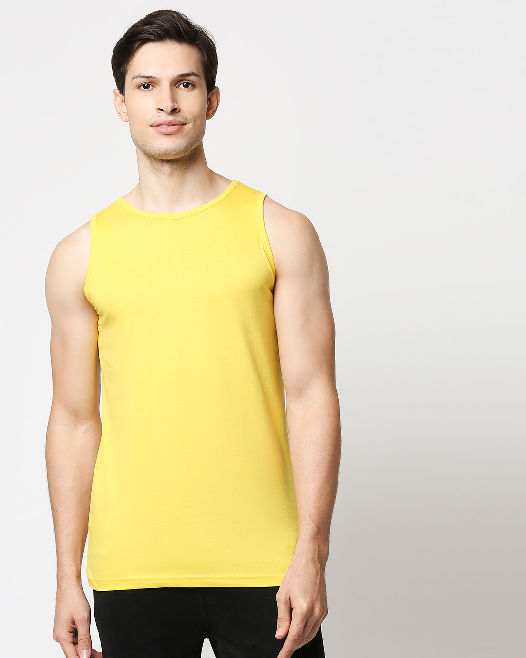 Buy Yellow Round Neck Vest for Men Online at Bewakoof