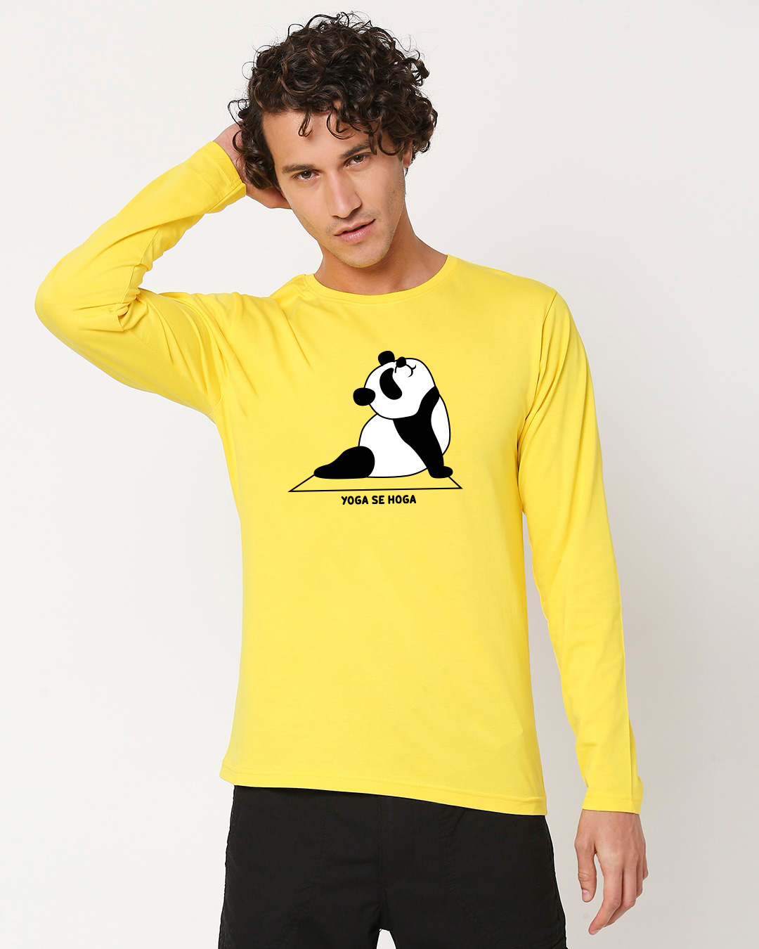 Shop Yoga Se Hoga Full Sleeve T-Shirt Empire Yellow -Back