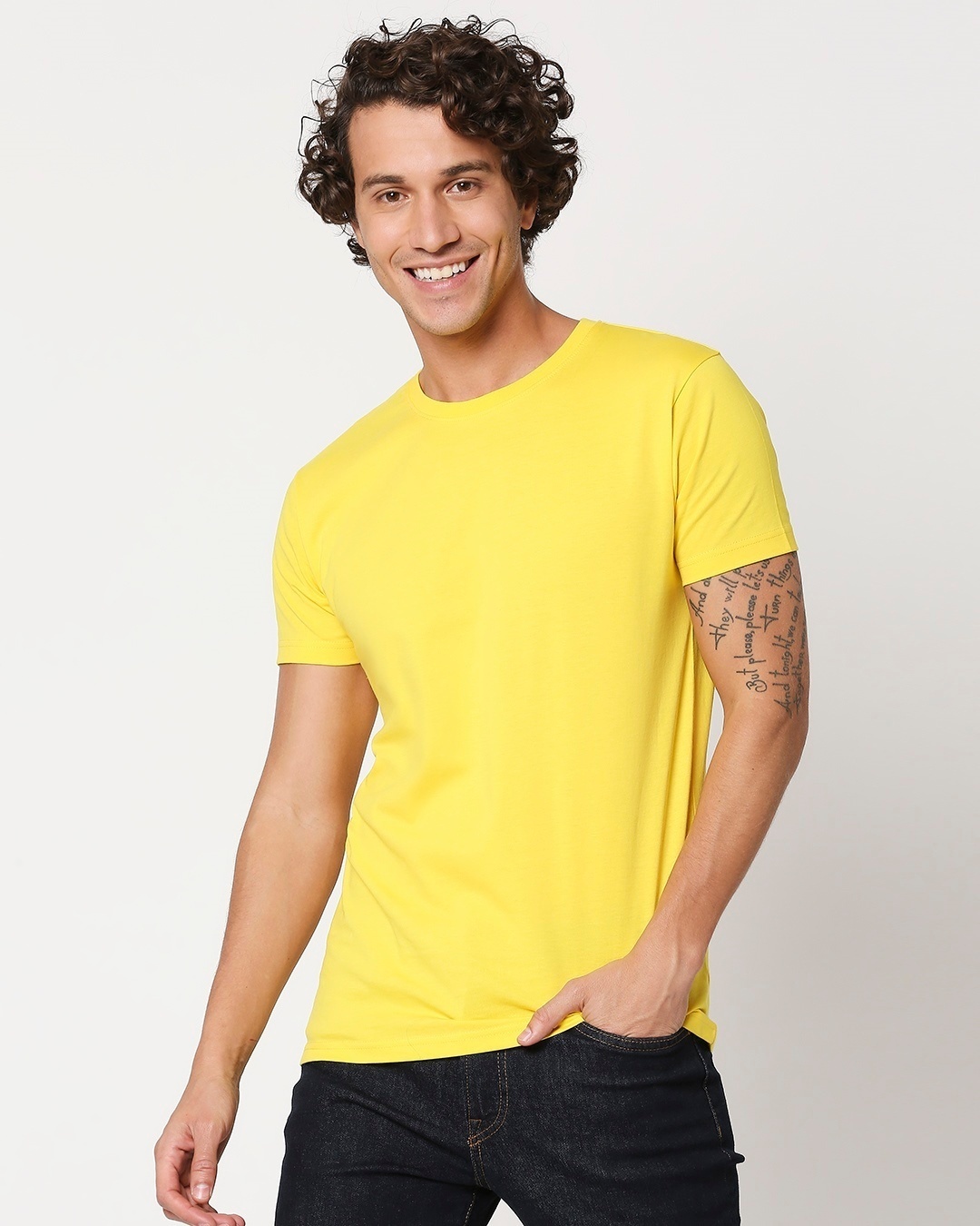 Shop Yolo Yellow Half Sleeve T-Shirt-Back