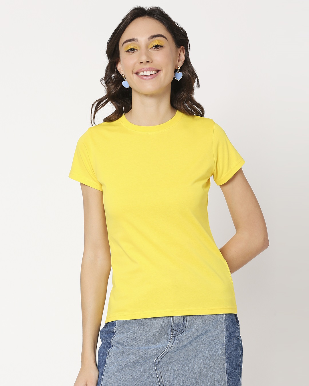 Shop Women's Yolo Yellow Slim Fit T-Shirt-Back