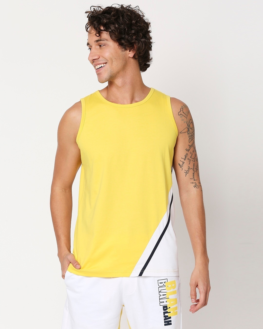 Shop Yolo Yellow Sport Trim Vest-Back