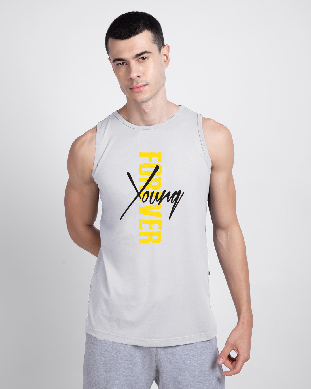 Shop Young Forever Round Neck Vest-Back