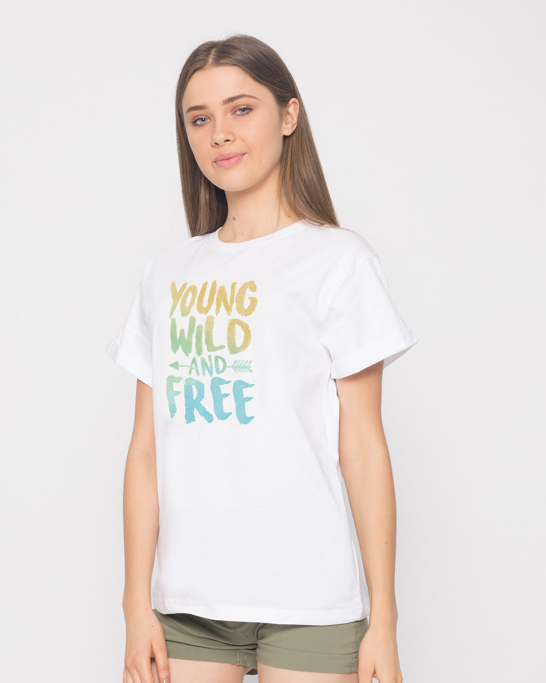 Shop Young Wild Free Colorful Boyfriend T-Shirt-Back