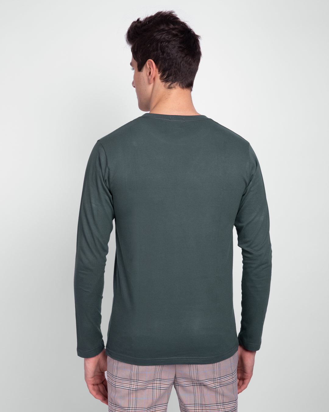 Shop Your Right Full Sleeve T-Shirt Nimbus Grey-Back