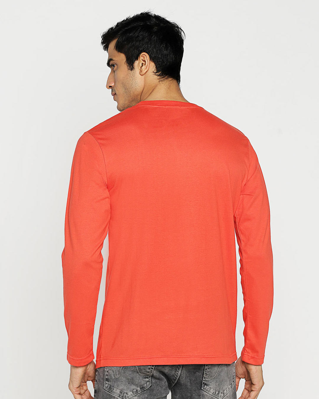 Shop Your Right Full Sleeve T-Shirt Smoke Red-Back