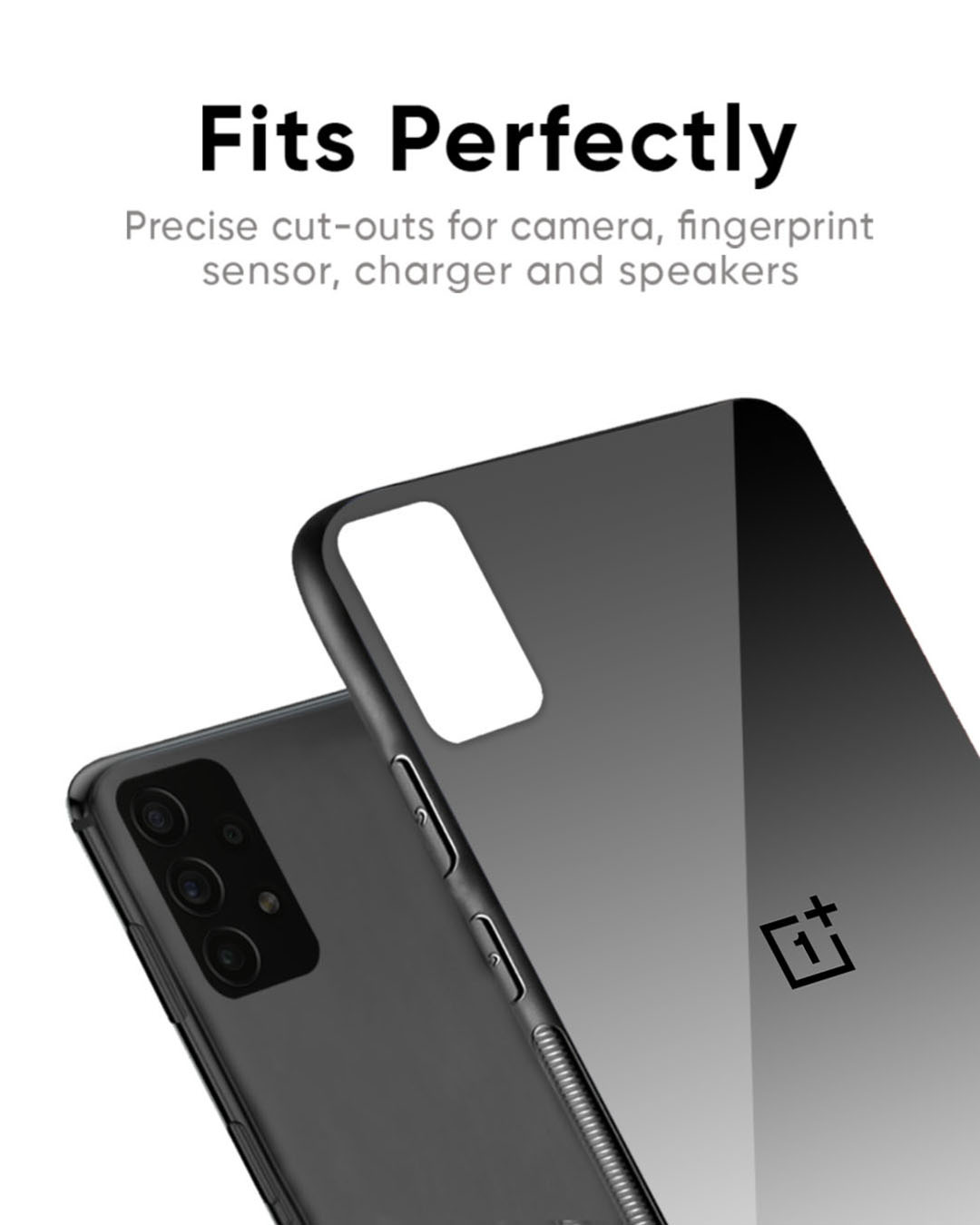 Shop Zebra Gradient Premium Glass Case for OnePlus 12R 5G(Shock Proof, Scratch Resistant)-Back