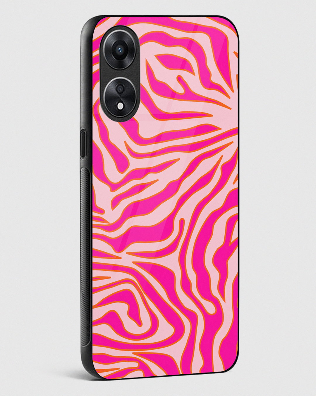 Shop Zebra Pink Premium Glass Case for Oppo A78 5G-Back