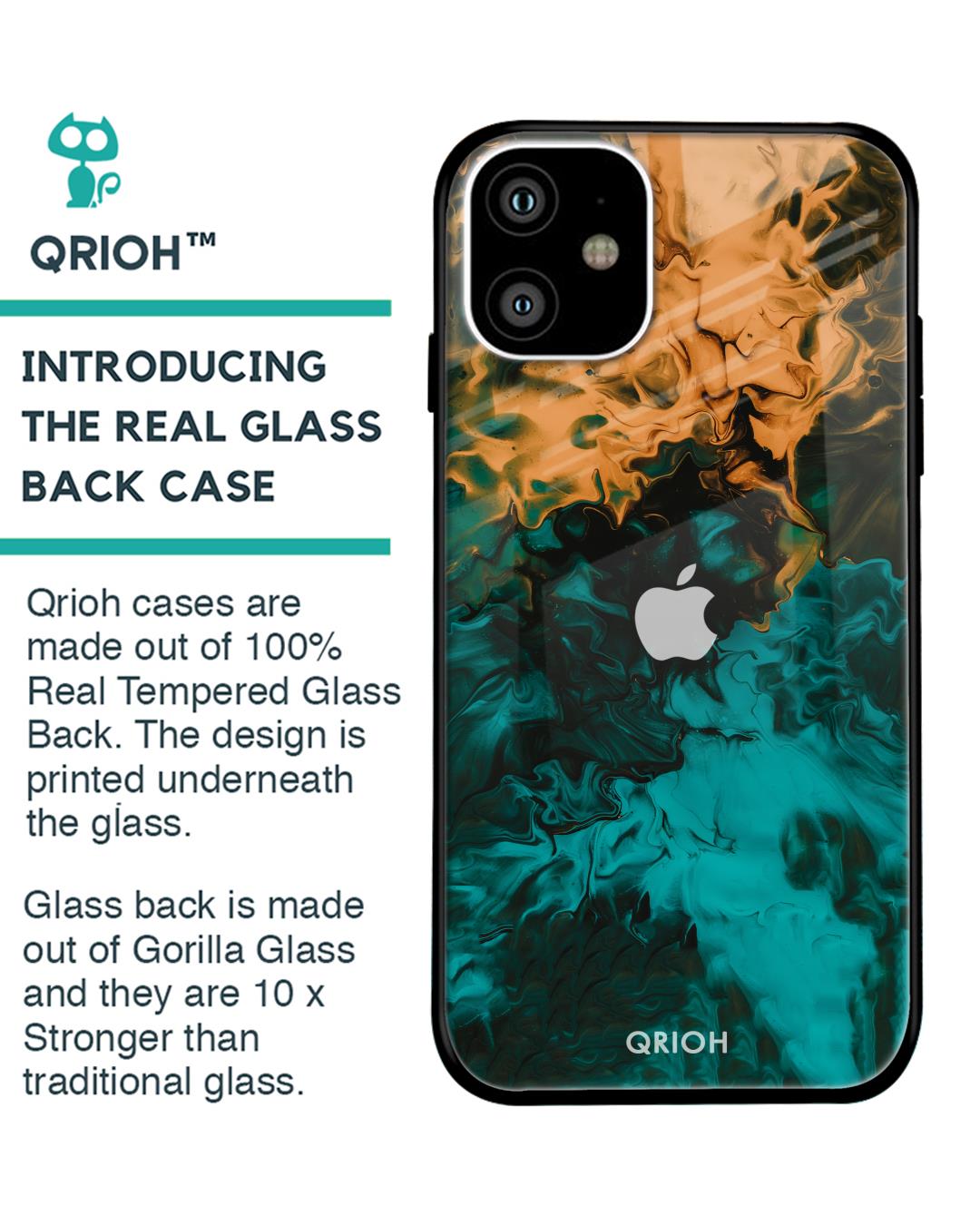 Shop Zig-Zag Printed Premium Glass Cover For iPhone 11 (Impact Resistant, Matte Finish)-Back