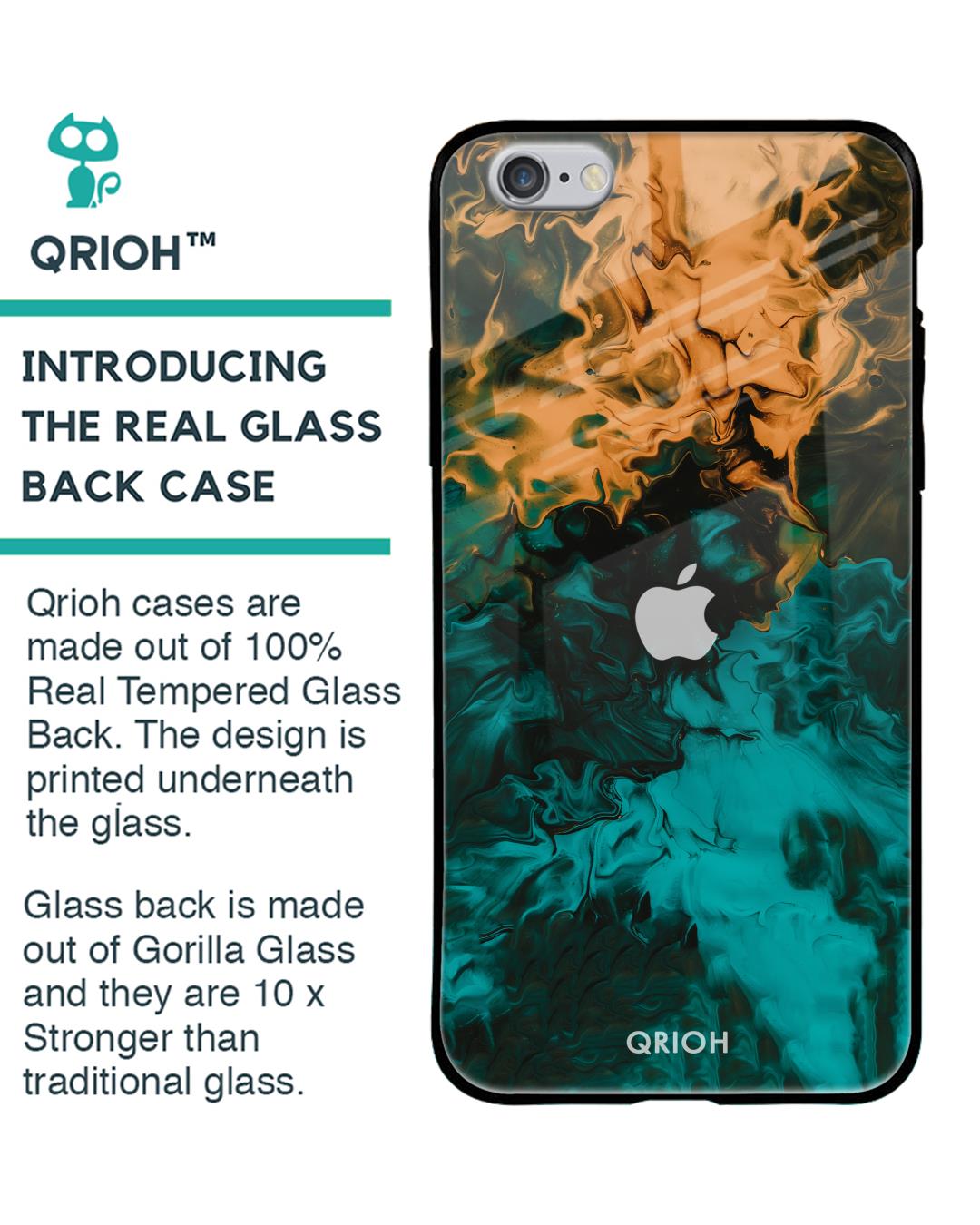 Shop Zig-Zag Printed Premium Glass Cover For iPhone 6S (Impact Resistant, Matte Finish)-Back