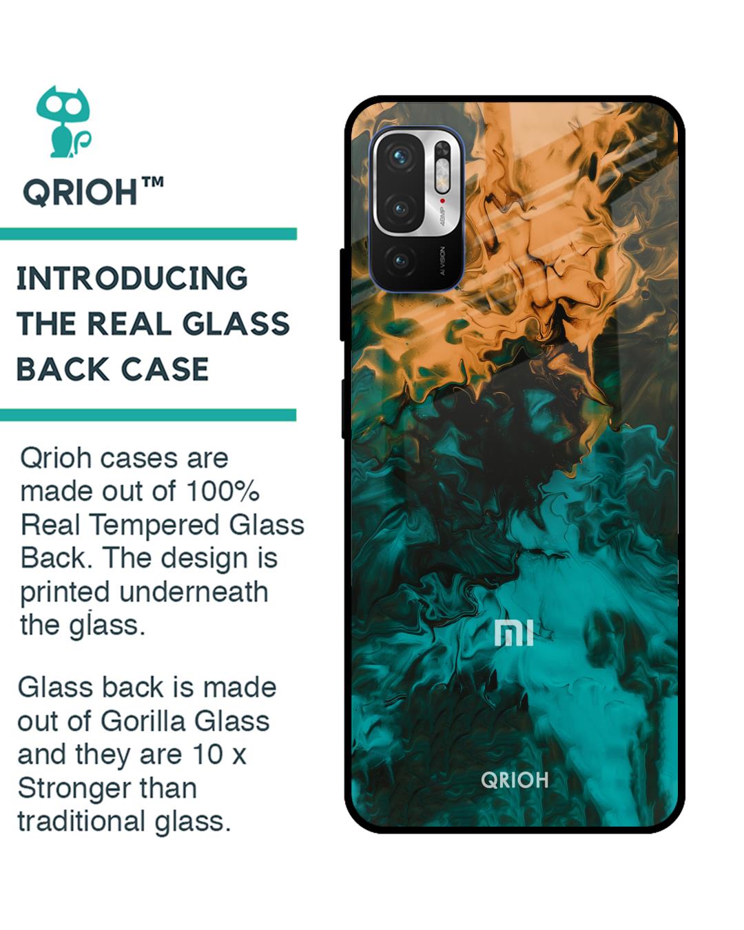 Shop Zig-Zag Printed Premium Glass Cover For Redmi Note 10T 5G (Impact Resistant, Matte Finish)-Back