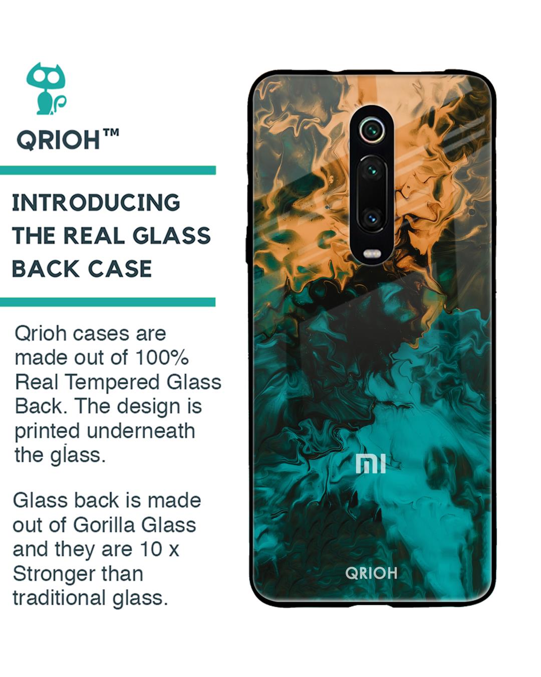 Shop Zig-Zag Printed Premium Glass Cover For Xiaomi Redmi K20 Pro (Impact Resistant, Matte Finish)-Back