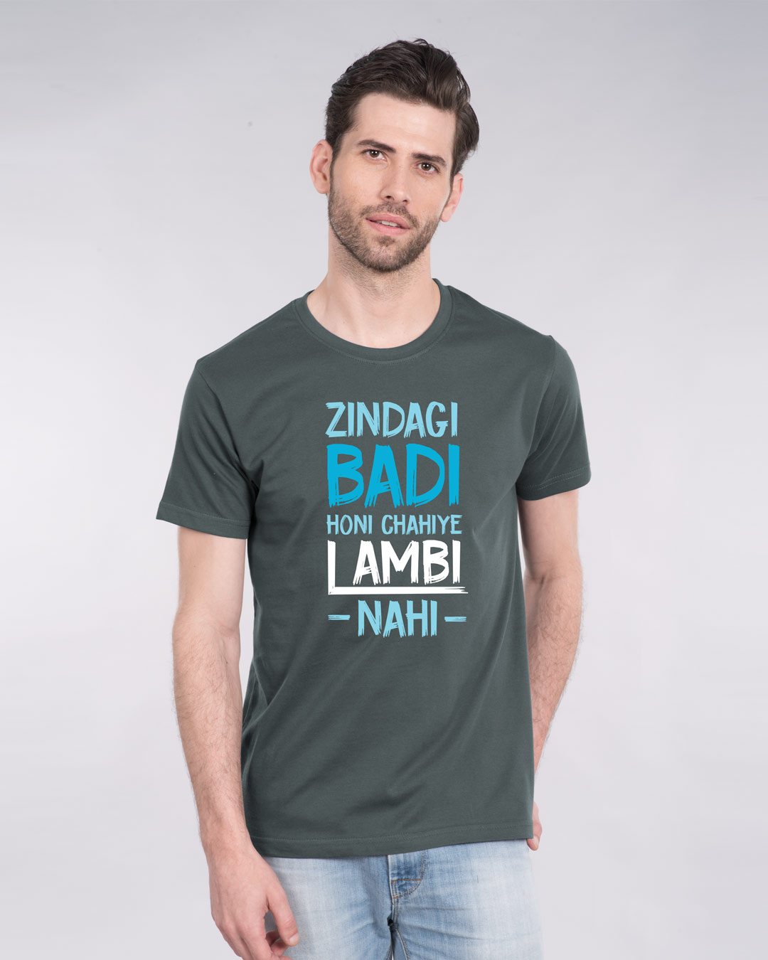 Shop Zindagi Badi Honi Chahiye Half Sleeve T-Shirt-Back